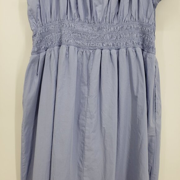 Universal Thread Smocked Waist Midi Dress 2X Short Flutter Sleeves Light Blue - Picture 7 of 11